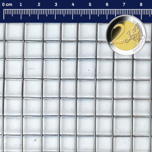 Treillis soudé en acier inoxydable maillage 10 mm épaisseur du fil 1 mm V2A 1.4301 sur mesure