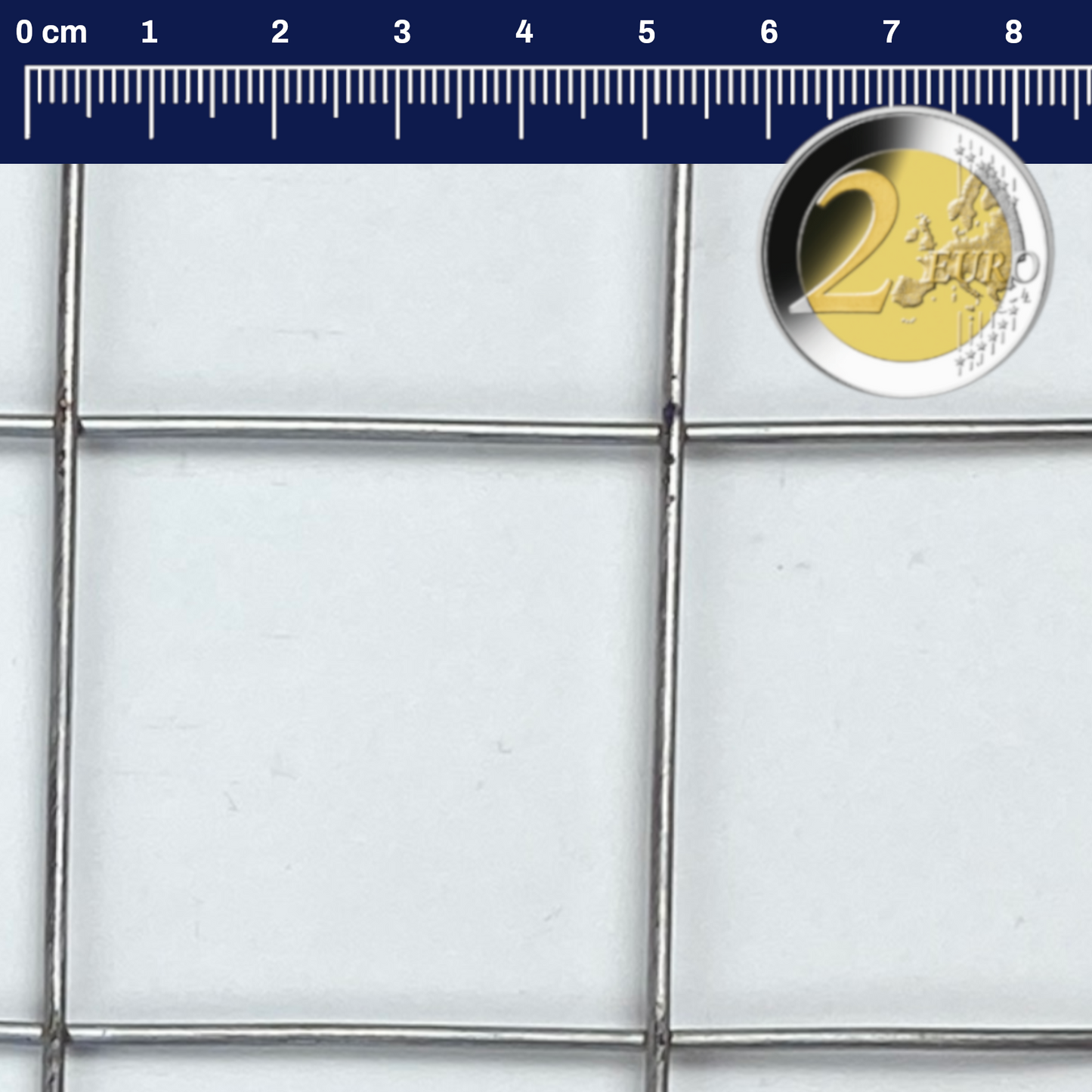 Treillis soudé en acier inoxydable maillage 50 mm épaisseur du fil 2 mm V2A 1.4301 sur mesure