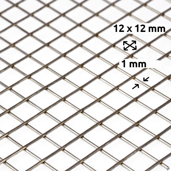 Grillage anti rongeur, galvanisé à chaud, maillage 12 x 12 mm, épaisseur du fil 1 mm, sur mesure