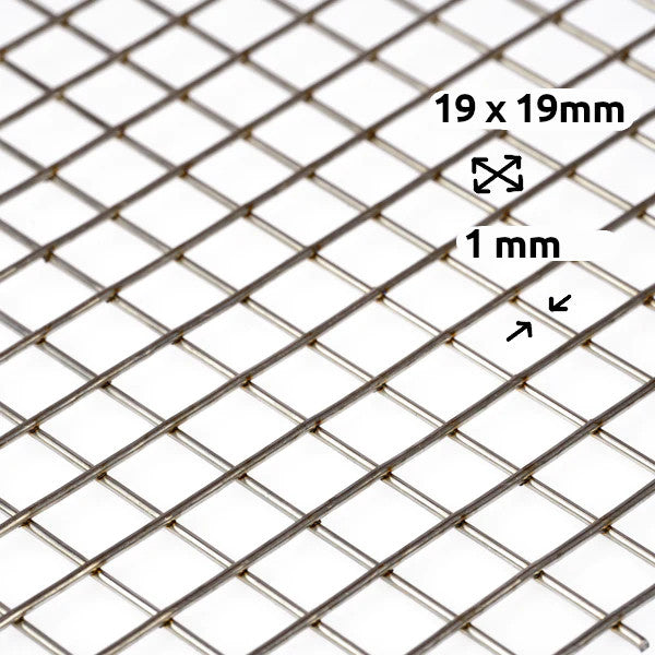 Grillage volière galvanisé à chaud maillage 19 x 19 mm épaisseur de fil 1 mm sur mesure