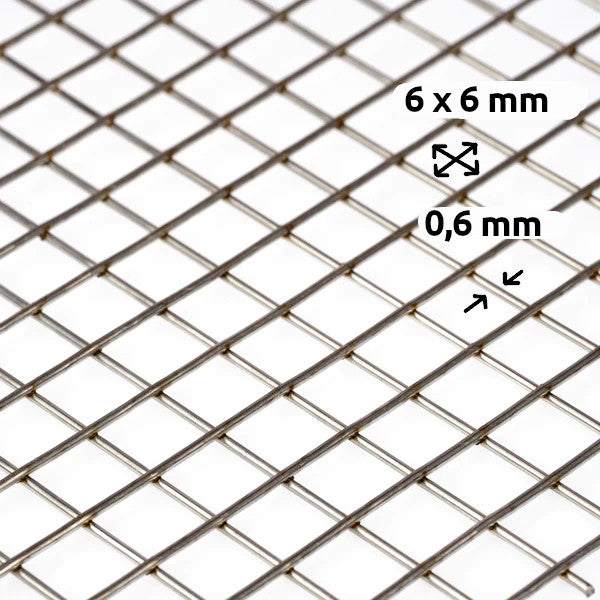Grillage volière galvanisé à chaud maillage 6 x 6 mm épaisseur de fil 0,6 mm sur mesure
