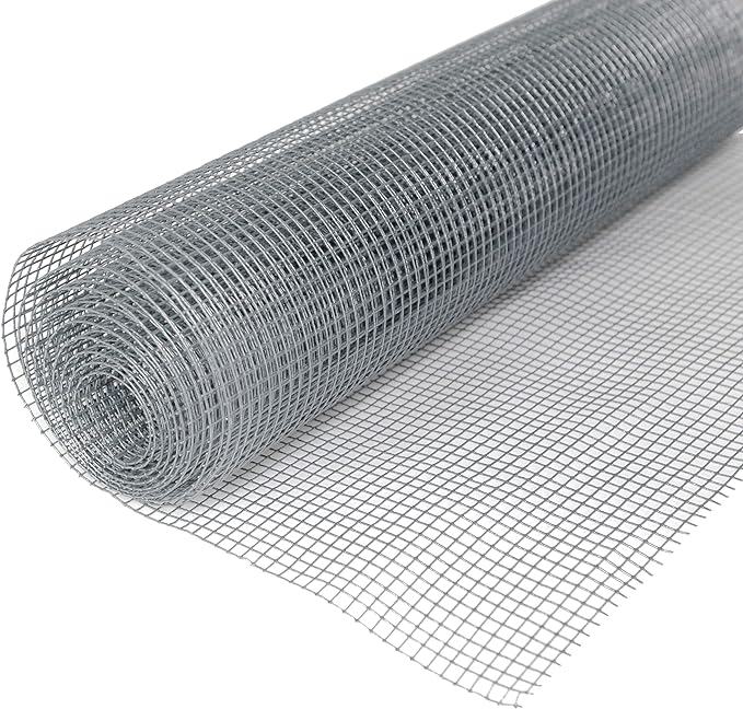 Grillage pour volières galvanisé en rouleau, maille 25 x 25 mm, diamètre du fil 1,75 mm.