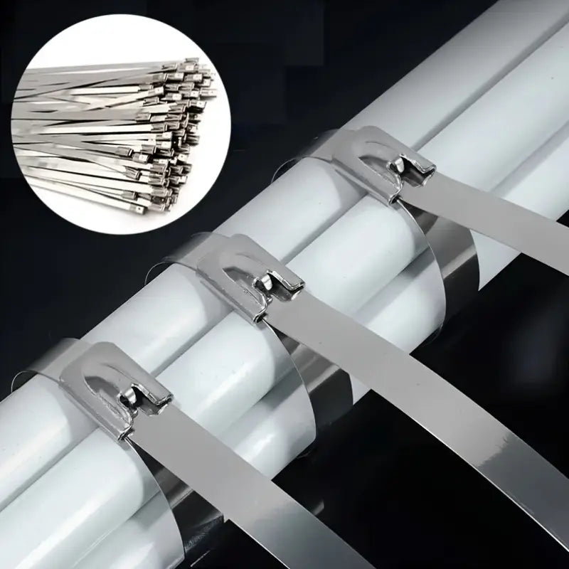 20 colliers de serrage en acier inoxydable 4,6 x 300 mm avec mécanisme de verrouillage