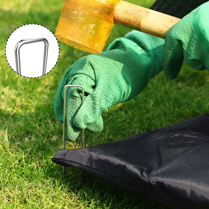 Ancrages au sol piquets – Lot de 20 en acier galvanisé Ø 2,5 mm