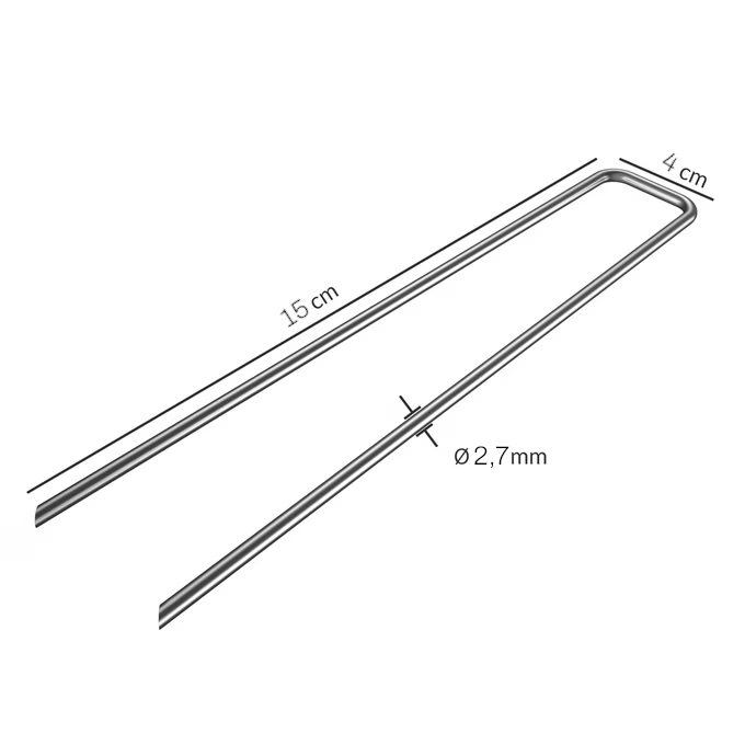 Ancrages au sol piquets – Lot de 20 en acier galvanisé Ø 2,7 mm