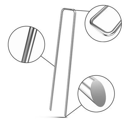 Ancrages au sol piquets – Lot de 20 en acier galvanisé Ø 2,5 mm