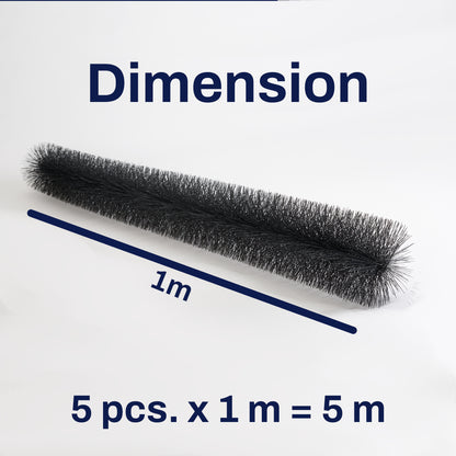 Chenille de gouttière 5 m (5 pcs x 1 m) – Protection efficace contre les feuilles, les martres et les oiseaux pour votre gouttière ou votre installation solaire Ø 10 cm ou Ø 15 cm