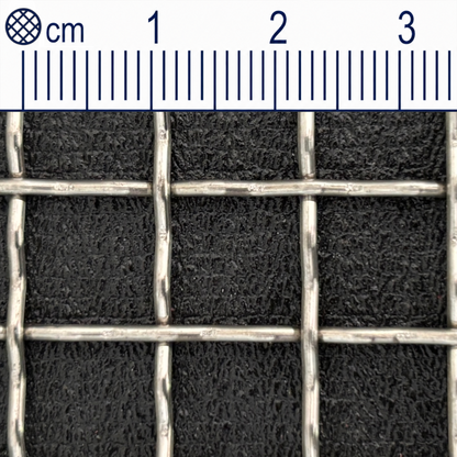 Tissu métallique en acier inoxydable, maille 10 mm (mesh 2,2), diamètre de fil : 1,4 mm, V2A 1.4301, sur mesure