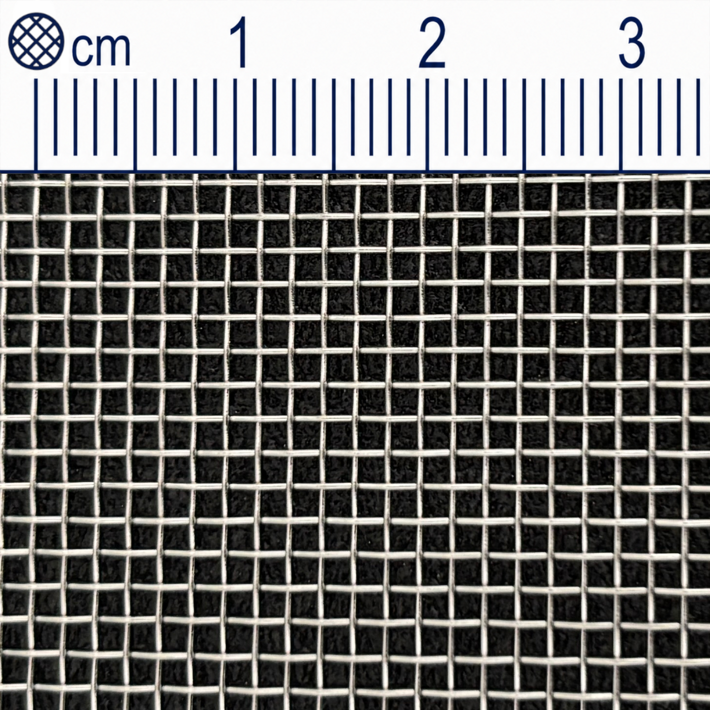 Tissu métallique en acier inoxydable, maille 1,25 mm (mesh 16), diamètre de fil : 0,4 mm, V4A 1.4401, sur mesure
