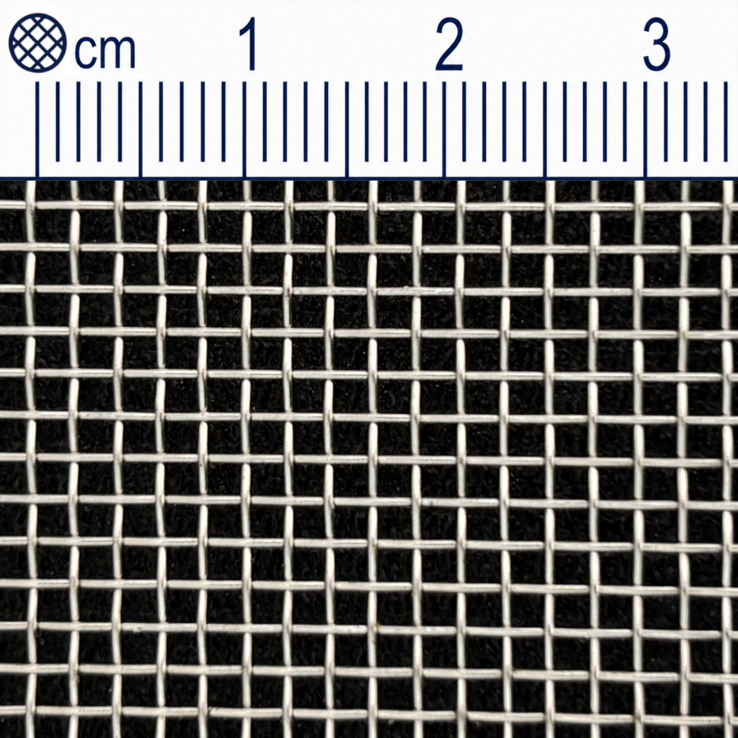 Treillis métallique en acier inoxydable maillage 1,5 mm (maille 12) Épaisseur du fil : 0,5 mm V2A 1.4301 sur mesure