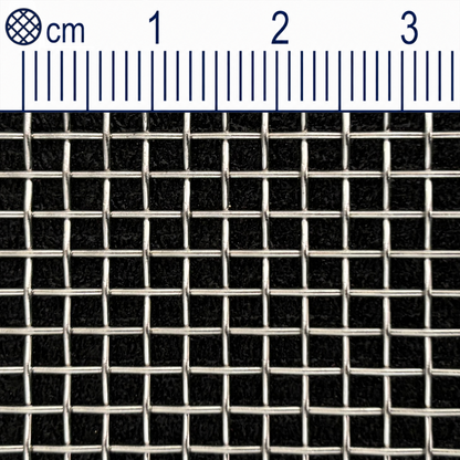 Tissu métallique inox, maille 2,5 mm (mesh 8), diamètre de fil 0,7 mm, V2A 1.4301, découpé sur mesure