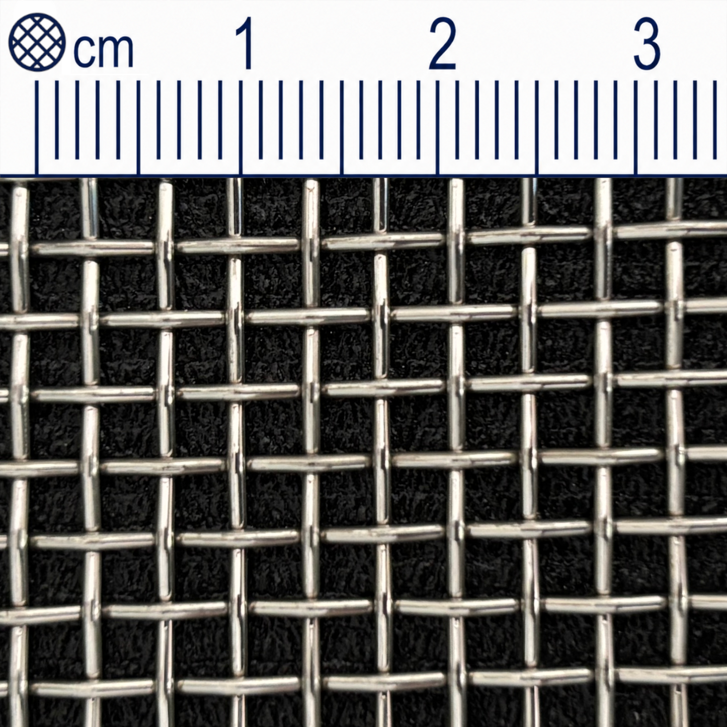 Toile métallique pour protection contre les étincelles, maille 2,5 mm, diamètre du fil 1 mm, acier inoxydable V2A 1.4301