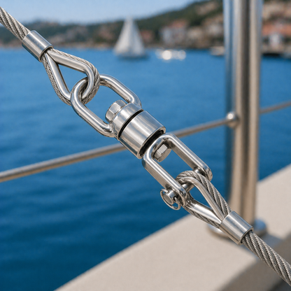 Émerillon en acier inoxydable V4A 1.4401 œil–chape