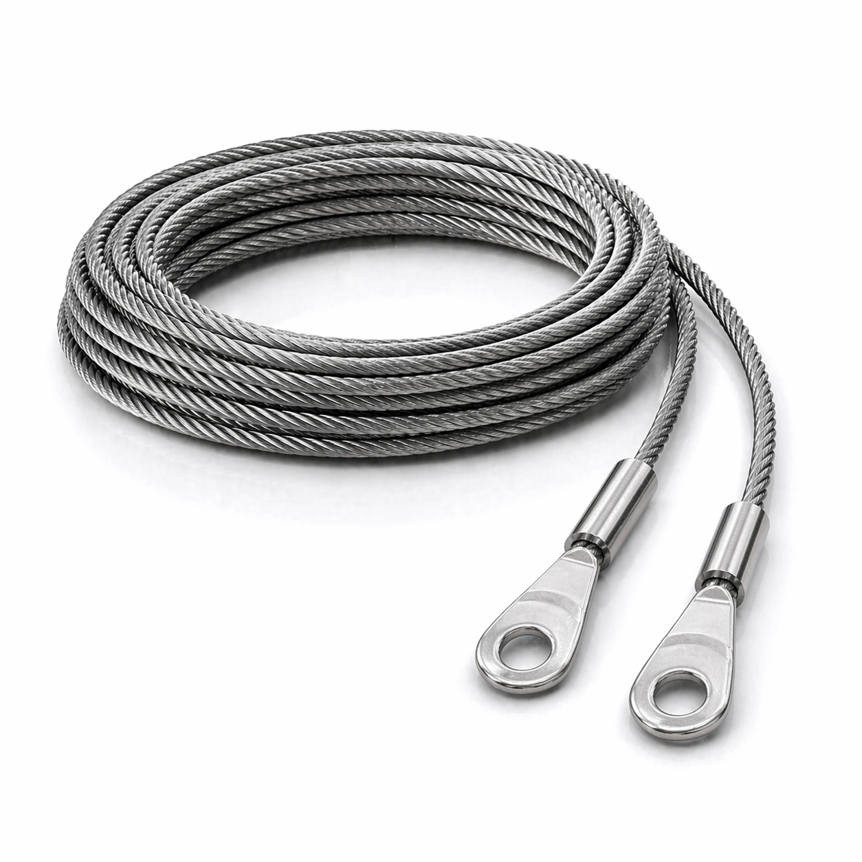 Edelstahl Drahtseil 4 mm V4A (1.4401) 1x19 nach Maß gefertigt – konfigurierbar
