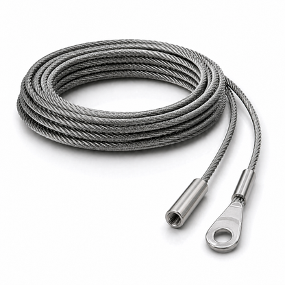 Edelstahl Drahtseil 4 mm V4A (1.4401) 1x19 nach Maß gefertigt – konfigurierbar