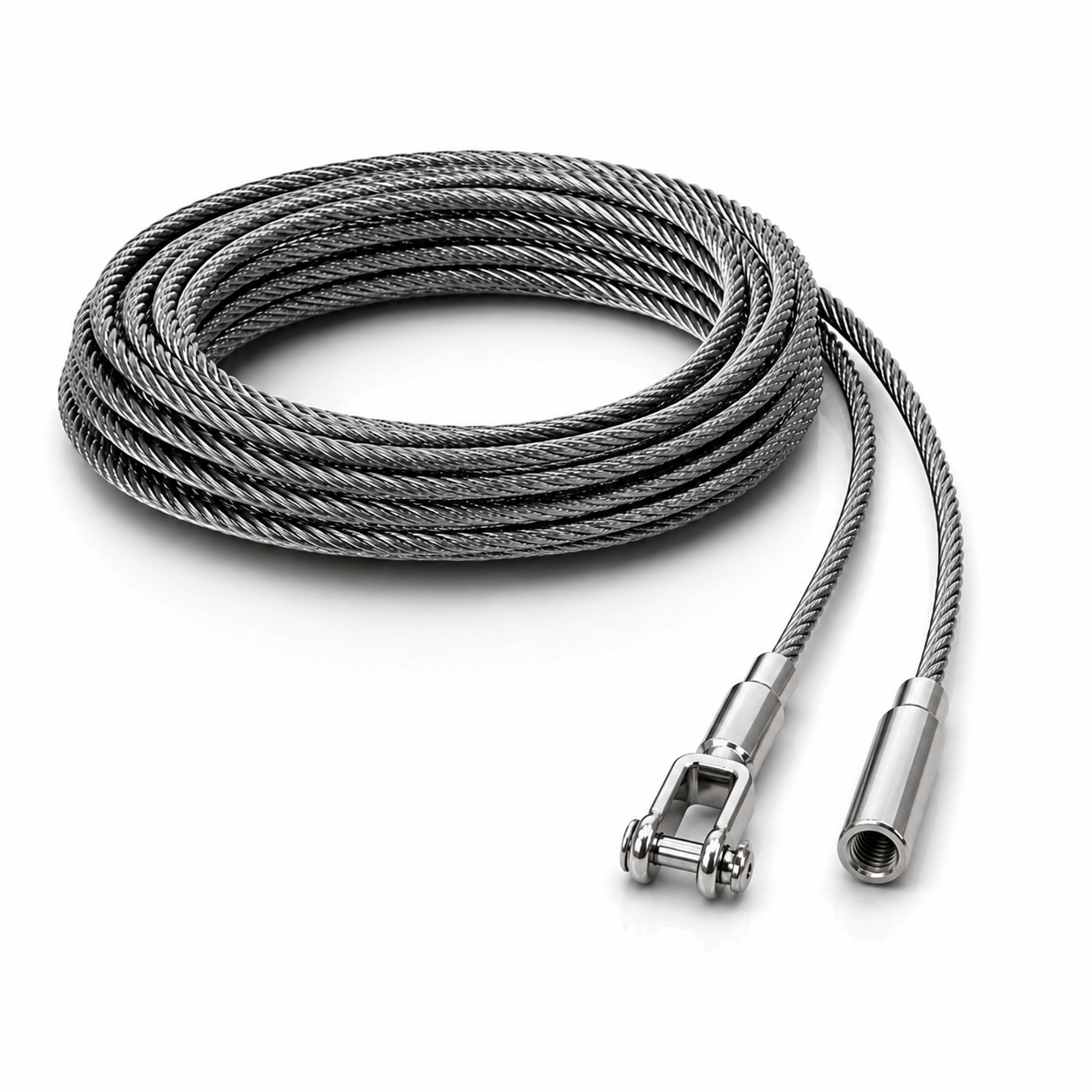 Edelstahl Drahtseil 4 mm V4A (1.4401) 1x19 nach Maß gefertigt – konfigurierbar