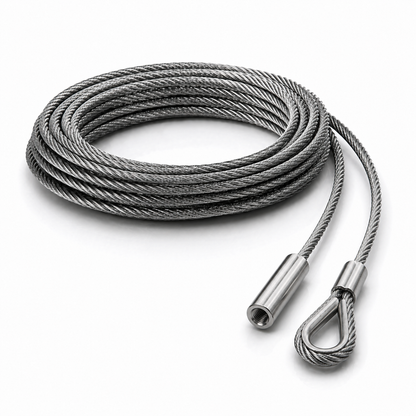 Edelstahl Drahtseil 4 mm V4A (1.4401) 1x19 nach Maß gefertigt – konfigurierbar