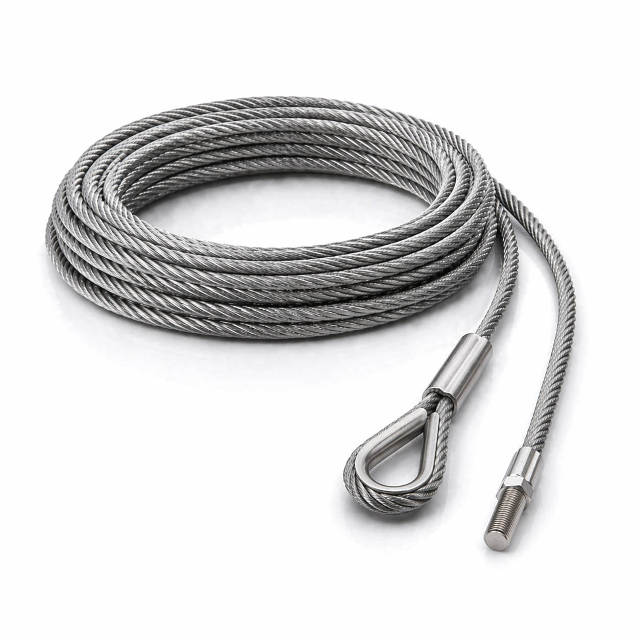 Edelstahl Drahtseil 4 mm V4A (1.4401) 1x19 nach Maß gefertigt – konfigurierbar
