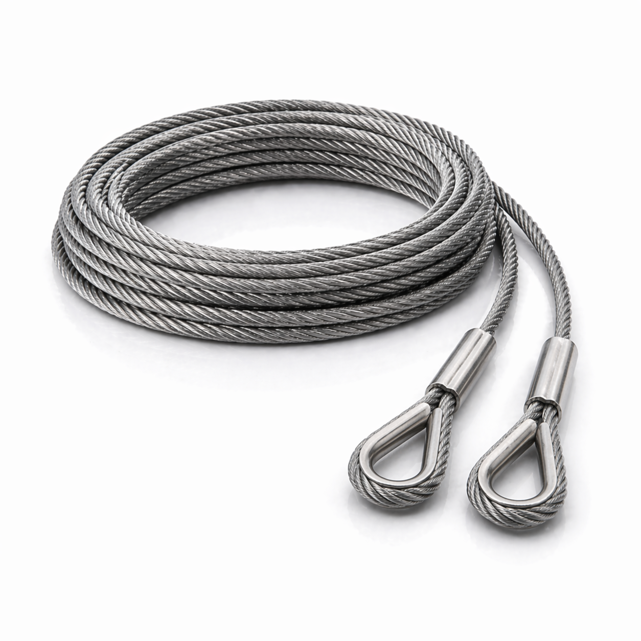 Edelstahl Drahtseil 4 mm V4A (1.4401) 1x19 nach Maß gefertigt – konfigurierbar