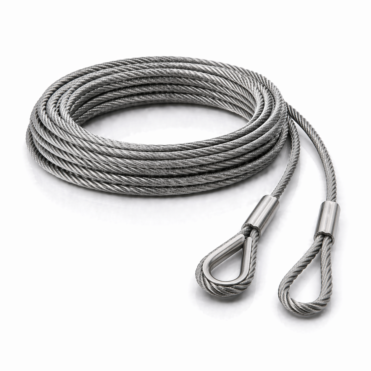 Edelstahl Drahtseil 4 mm V4A (1.4401) 1x19 nach Maß gefertigt – konfigurierbar