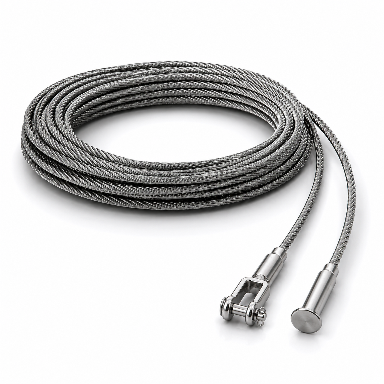 Edelstahl Drahtseil 4 mm V4A (1.4401) 1x19 nach Maß gefertigt – konfigurierbar