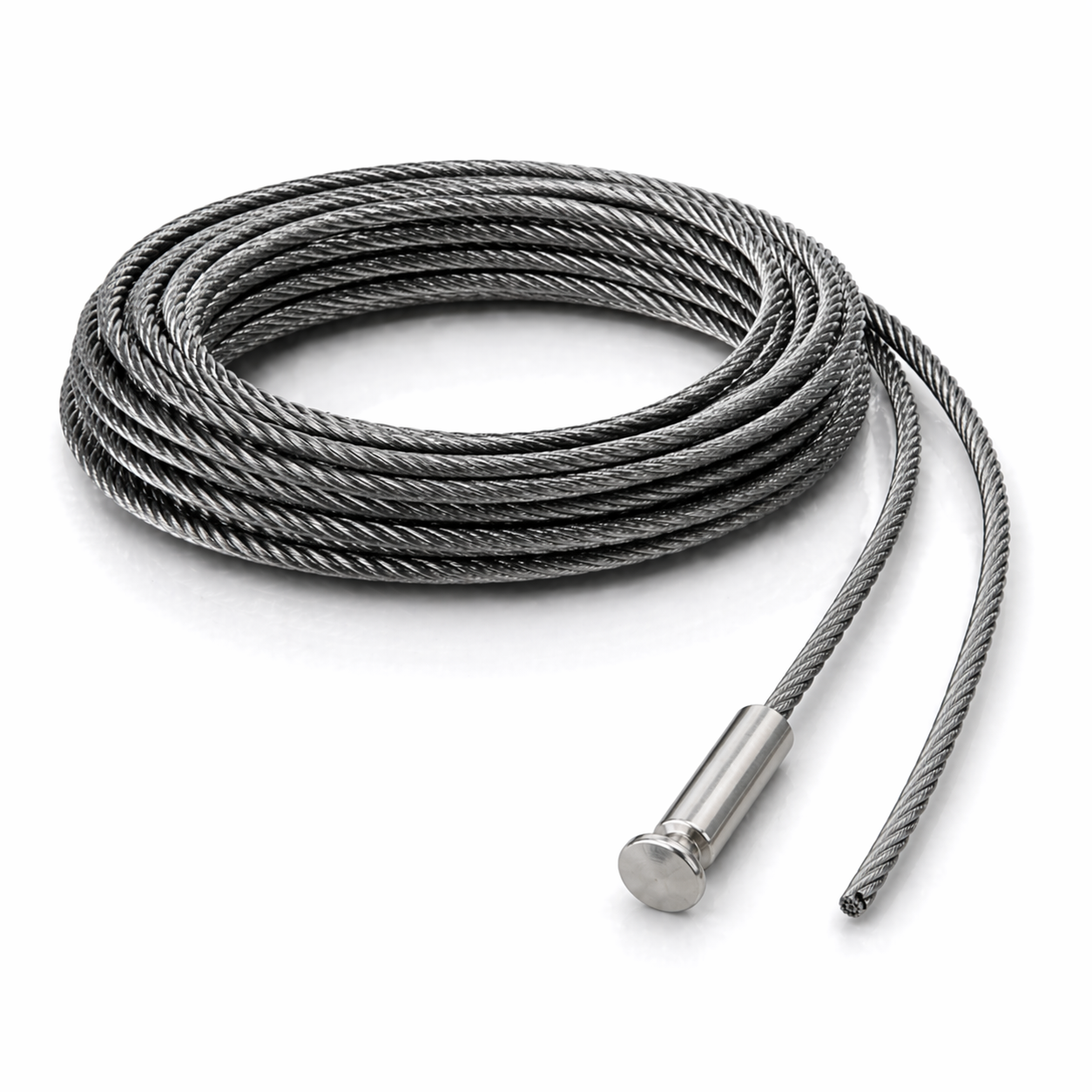 Edelstahl Drahtseil 4 mm V4A (1.4401) 1x19 nach Maß gefertigt – konfigurierbar