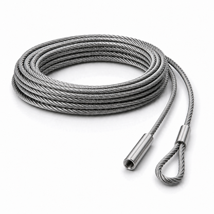 Edelstahl Drahtseil 4 mm V4A (1.4401) 1x19 nach Maß gefertigt – konfigurierbar