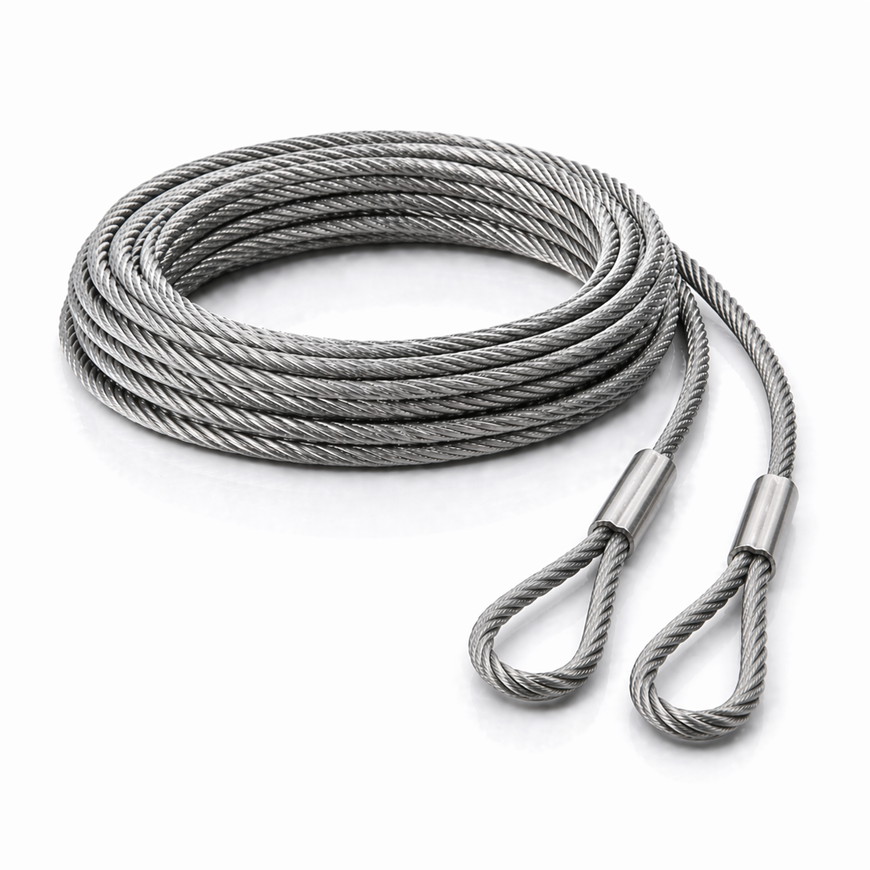 Edelstahl Drahtseil 4 mm V4A (1.4401) 1x19 nach Maß gefertigt – konfigurierbar