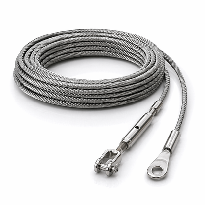 Edelstahl Drahtseil 4 mm V4A (1.4401) 1x19 nach Maß gefertigt – konfigurierbar