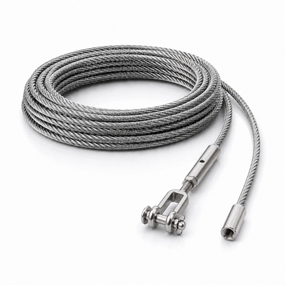 Edelstahl Drahtseil 4 mm V4A (1.4401) 1x19 nach Maß gefertigt – konfigurierbar