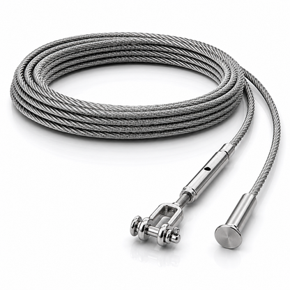 Edelstahl Drahtseil 4 mm V4A (1.4401) 1x19 nach Maß gefertigt – konfigurierbar