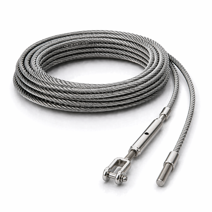 Edelstahl Drahtseil 4 mm V4A (1.4401) 1x19 nach Maß gefertigt – konfigurierbar