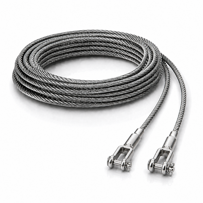 Edelstahl Drahtseil nach Maß (1.4401 V4A) – Gabelterminal & Gabelterminal – Ø 1–10 mm – konfigurierbar