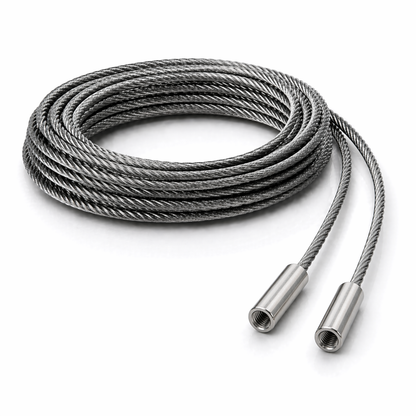 Edelstahl Drahtseil nach Maß (1.4401 V4A) – Innengewindeterminal & Innengewindeterminal – Ø 1–10 mm – konfigurierbar