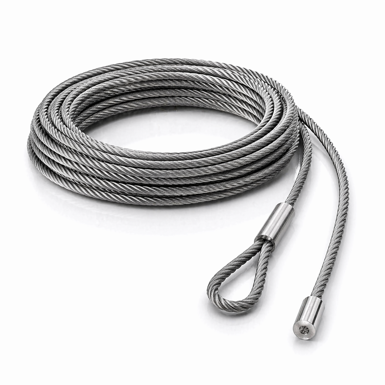 Edelstahl Drahtseil nach Maß (1.4401 V4A) – Kausche & Seilstopper – Ø 1–10 mm – konfigurierbar
