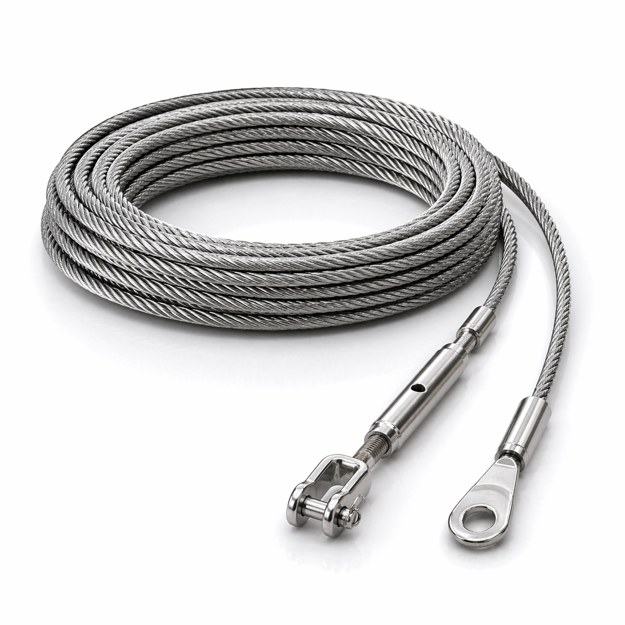 Edelstahl Drahtseil nach Maß (1.4401 V4A) – Wantenspanner & Augterminal – Ø 1–10 mm – konfigurierbar