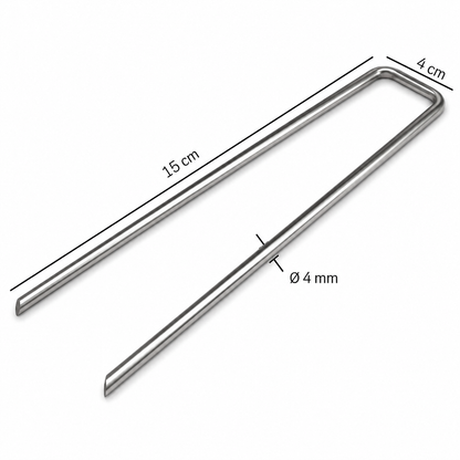 Ancrages au sol piquets – Lot de 20 en acier galvanisé Ø 4 mm