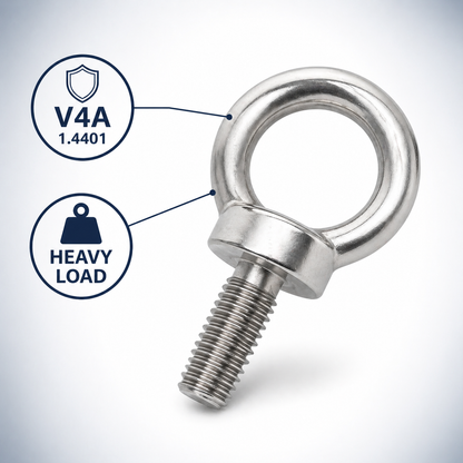 Anneau de levage en acier inoxydable V4A 1.4401 DIN 580